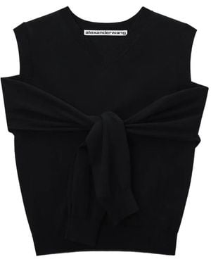 Alexander Wang Spencer Met V-Hals En Wikkeldetail - Zwart