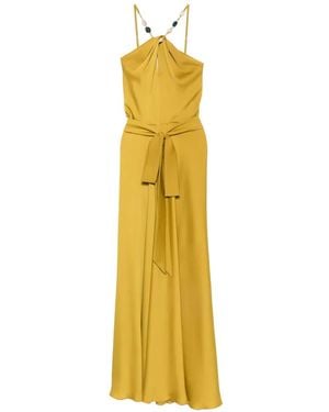 LE_RJTANGE® Bead-Embellished Maxi Dress - Metallic