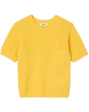 Sandro ポケット ショートスリーブトップ - イエロー