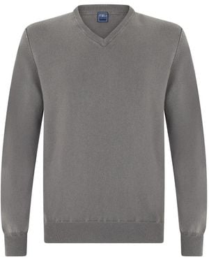 Fedeli V-Neck Cashmere Sweater - Gray