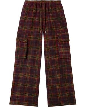 Palm Angels Checked Cargo Pants - Purple