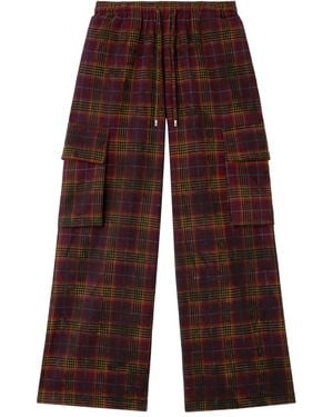 Palm Angels Checked Cargo Pants - Purple