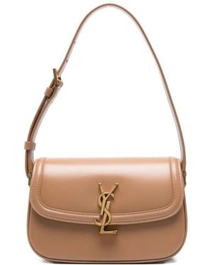 Saint Laurent Mini Solferino Logo-Plaque Shoulder Bag - Brown