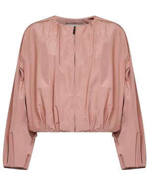 Weekend by Maxmara Gathered Zip-Up Jacket - Pink
