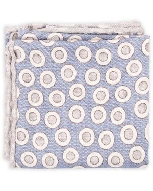 Brunello Cucinelli Circle-Pattern Silk Scarf - White