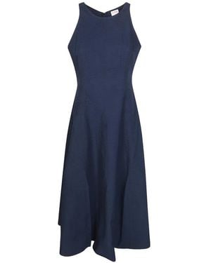 Sun 68 Seersucker Cotton Maxi Dress - Blue