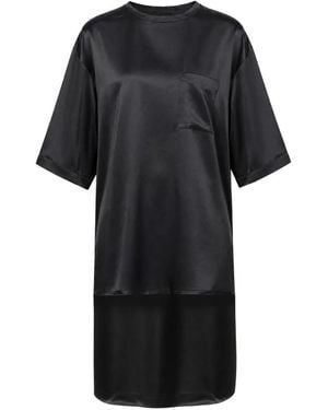 DARKPARK Tara Satin-Finish Asymmetric Blouse - Black
