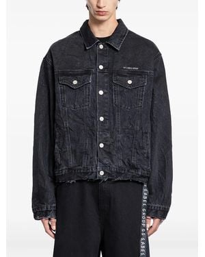 44 Label Group Simulation Buttoned Denim Jacket - Blue