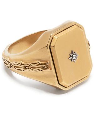 Maison Margiela Anello Con Diamanti - Neutro