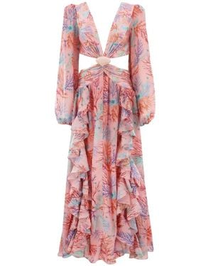 PATBO Robe De Plage Volantée À Découpes - Pink