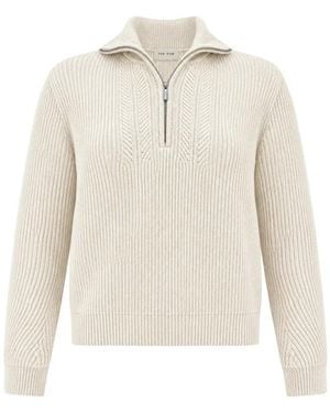 Paul & Shark Ribbed-Knit Half-Zip Sweater - White