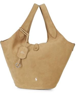 Polo Ralph Lauren Cabas Polo Play En Daim - Natural