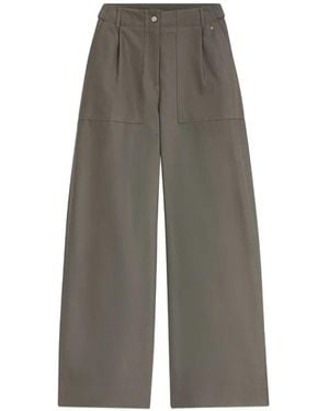 BOSS Pantalones Vaqueros Anchos De Algodón - Gris
