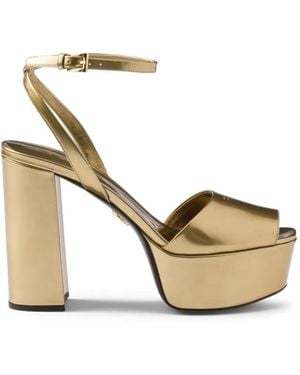 Prada Metallic Platform Sandals