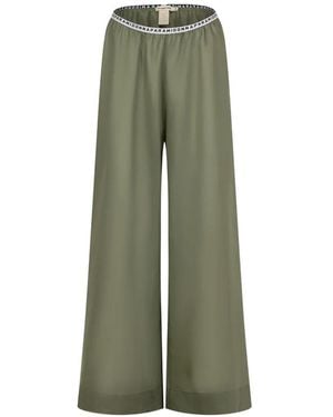 Paramidonna Tessa Logo-Waistband Beach Pants - Green