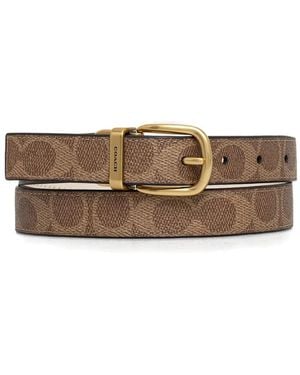 COACH Patterned Reversible Belt - Brown