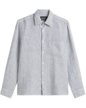 Marc O' Polo Striped Button-Up Shirt - Grey