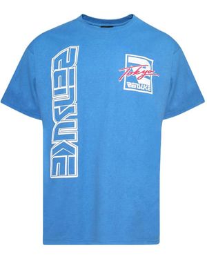 Rensuke Tokyo Graphic-Print Cotton T-Shirt - Blue