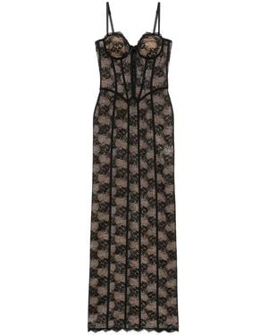 GIUSEPPE DI MORABITO Floral-Lace Gown - Black