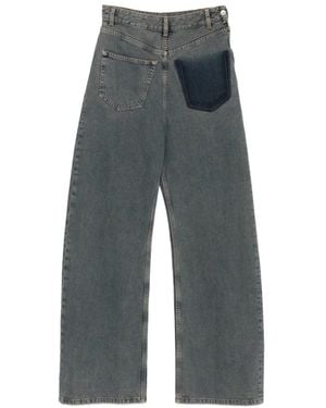 MM6 by Maison Margiela Faded-Effect Patch-Detail Jeans - Grey