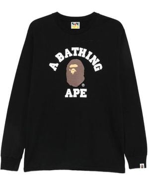 A Bathing Ape College Ape Head T-Shirt - Zwart
