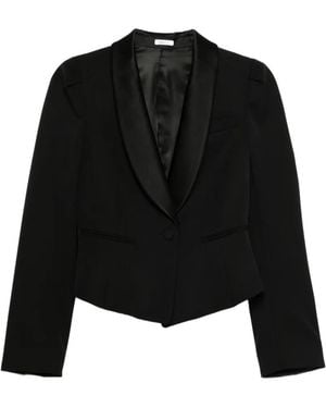 McQueen Shawl-Lapel Fitted Blazer - Black