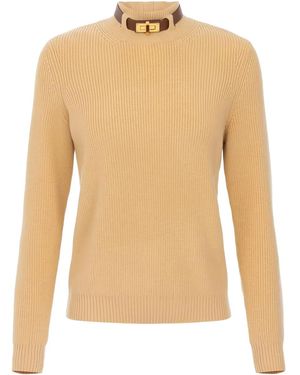 Elisabetta Franchi Jewel-Strap Sweater - Natural