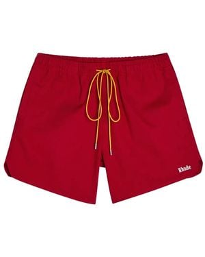 Rhude Logo-Print Shorts - Red