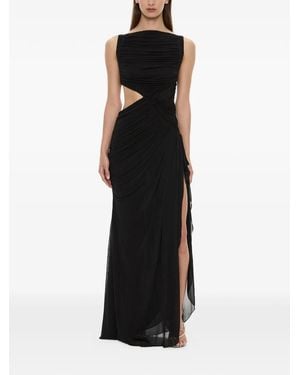 Christopher Esber Theia Squared Ruched Cutout Dress - Black