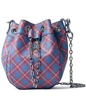 Vivienne Westwood チェック バケットバッグ - ブルー