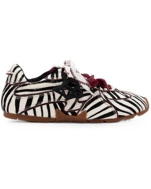 Naked Wolfe Adored Zebra-Print Sneakers - White