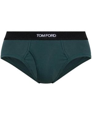 Tom Ford Branded-Waistband Briefs - Black