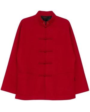 TEAM WANG design X Jdb Mandarin-Collar Jacket - Red