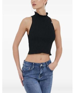 Moschino Ruffled Sleeveless Top - Blue
