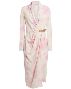 Moschino Floral-Print Belted Midi Dress - Pink