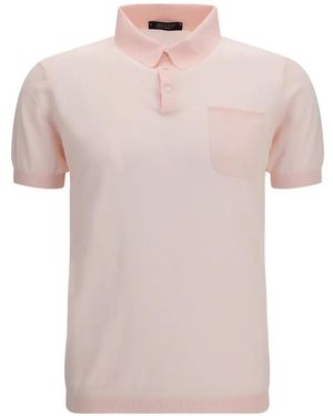 Aragona Chest-Pocket Short-Sleeve Polo Shirt - Pink