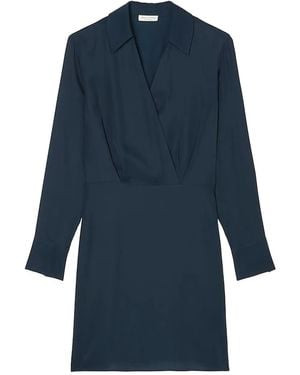 Marc O' Polo Wrap-Front Long-Sleeves Mini Dress - Blue