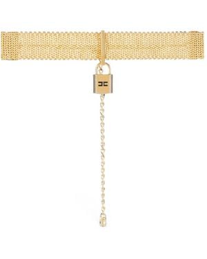 Elisabetta Franchi Collier Ras-Du-Cou Avec Cadenas À Ornements - White