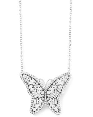 Suzanne Kalan Diamond Butterfly Pendant Necklace - White