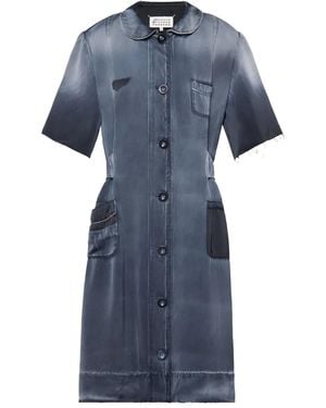 Maison Margiela Button-Fastening Midi Dress - Blue