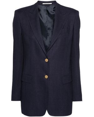 Tagliatore Blazer Monopetto Con Effetto Jacquard - Blu
