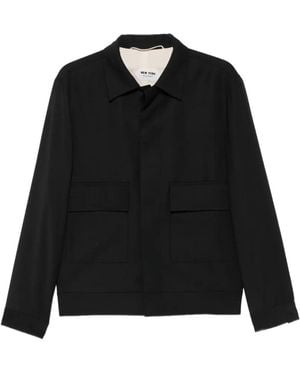 NEW YORK RESIDENT Columbus Flap-Pocket Shirt Jacket - Black
