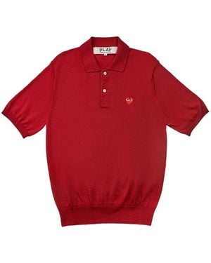 COMME DES GARÇONS PLAY Polo Con Parche Del Logo - Rojo