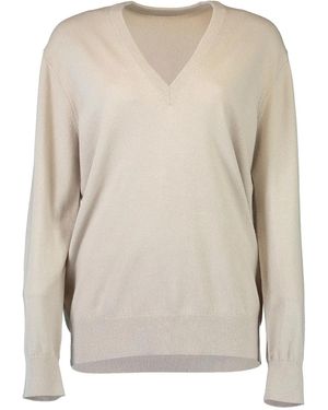 Michael Kors V-neck long-sleeve sweater - Natur
