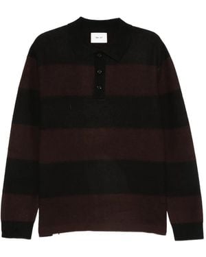 NN07 Gestreiftes Poloshirt - Schwarz