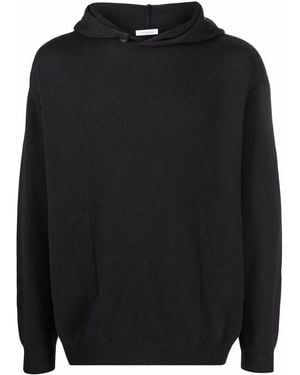 Malo Ribbed-Knit Hooded Sweatshirt - Black