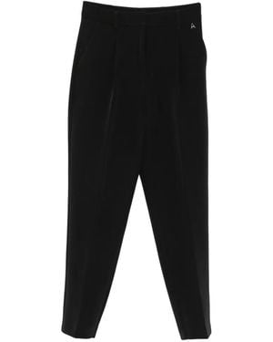 Twinset Cropped-Hose Mit Falten - Schwarz