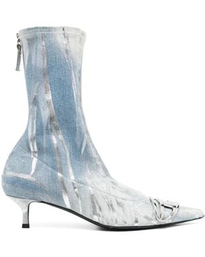 DIESEL 55Mm D-Venus Kittie Ankle Boots - White
