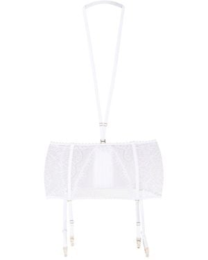 Maison Close Accroche Coeur Waist-Cincher And Suspenders - White