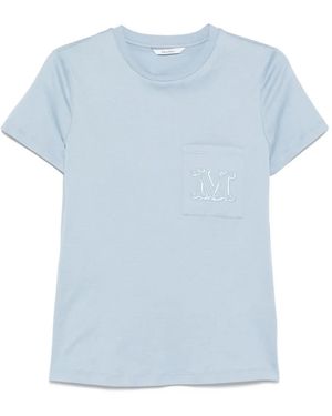 Max Mara Embroidered Pocket T-Shirt - Blue